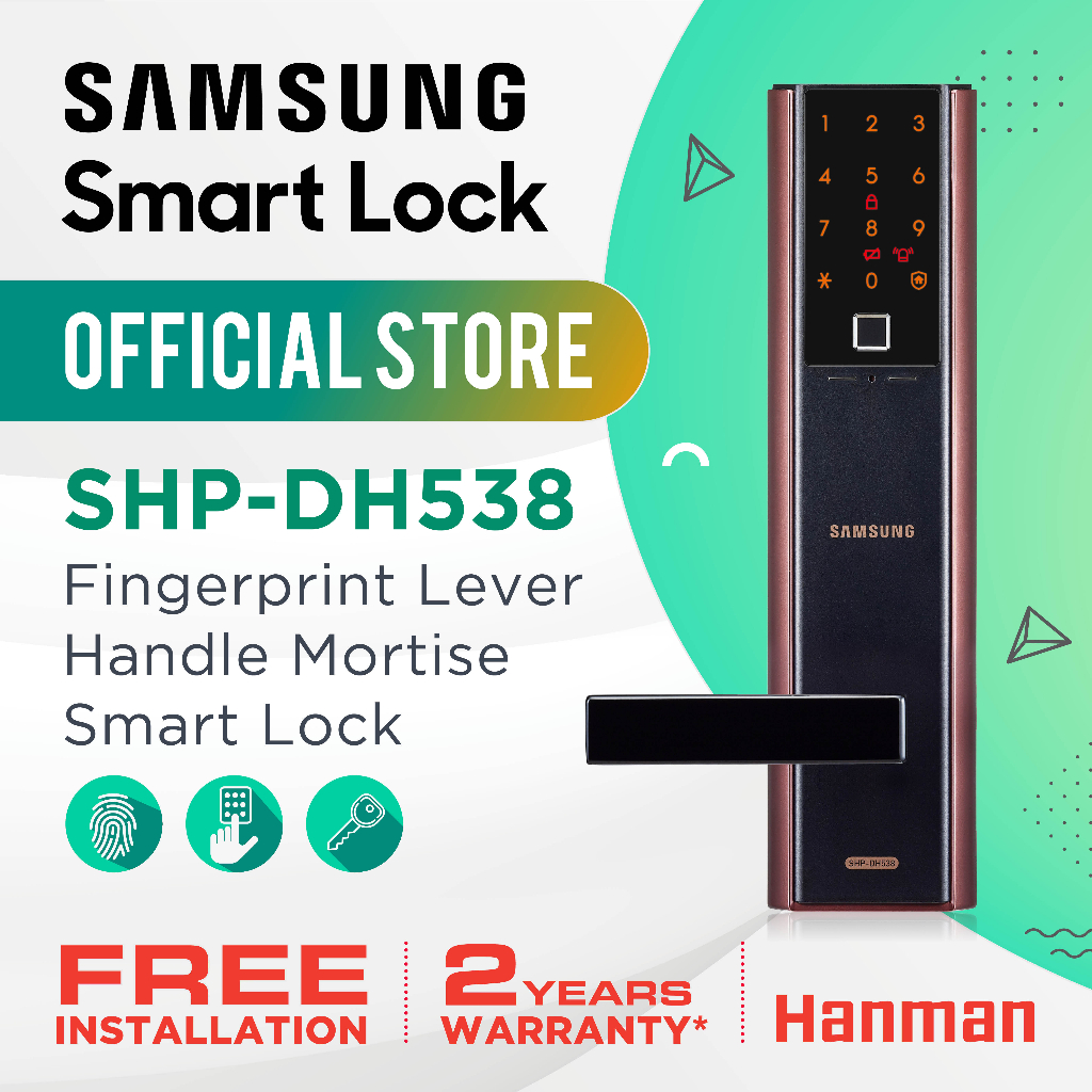 SHPDH538 Biometric Samsung Digital Door Lock Shopee Singapore