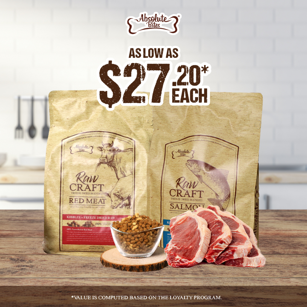 (1.36kg/3lbs x 1 bag) Absolute Bites Raw Craft Freeze Dried Blended Dry