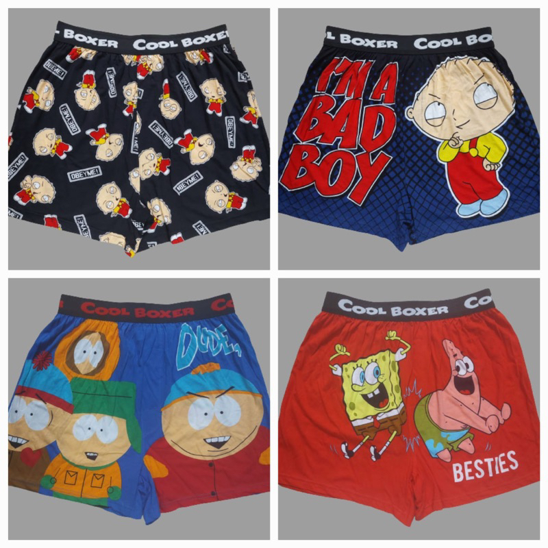 Mens cartoon deals boxer shorts