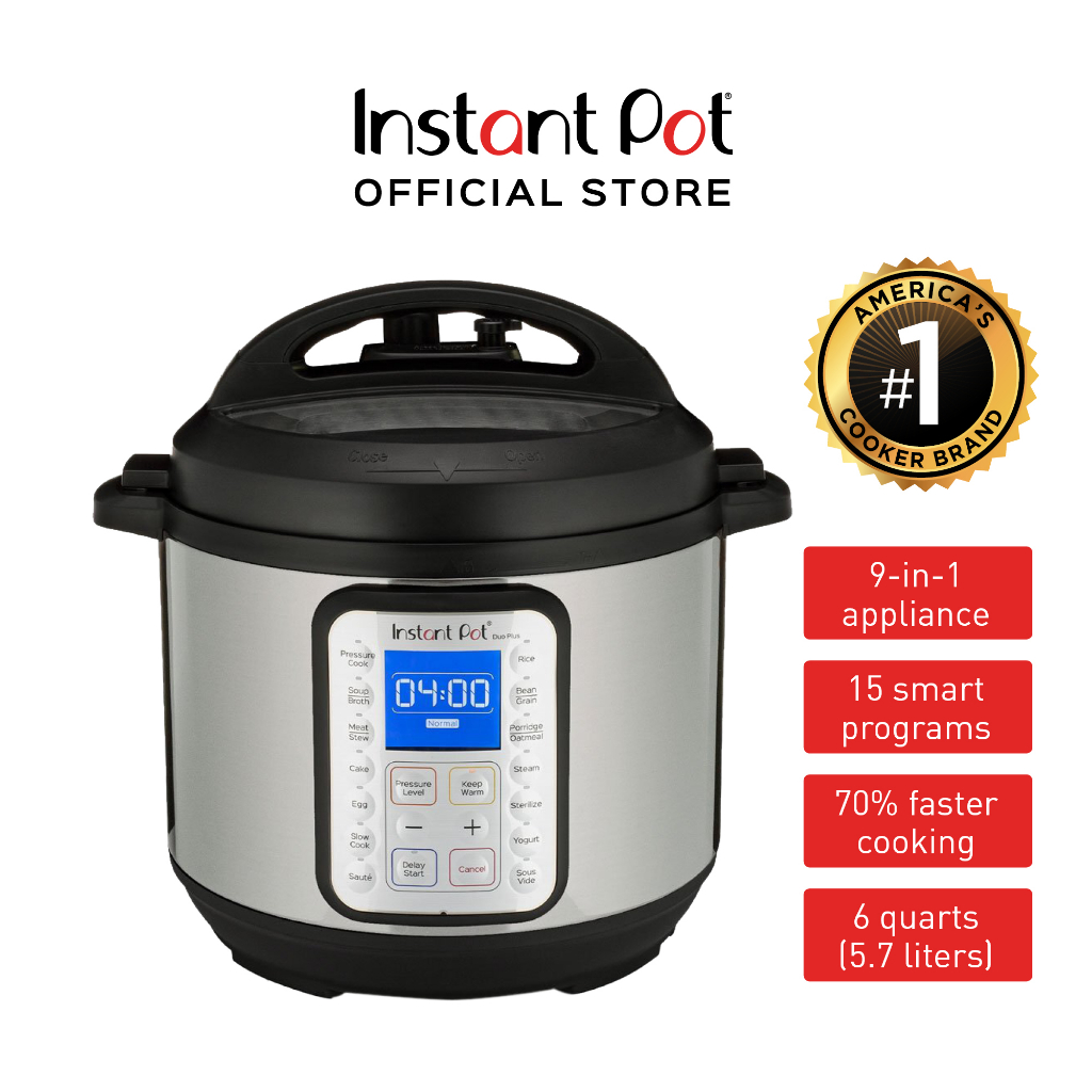 Instant Pot Duo PLUS 9-IN-1 Multi-Functional Smart Pressure 6 Quarts (5 ...