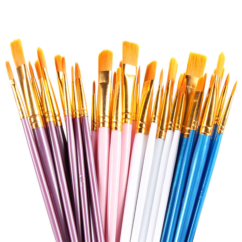 10Pcs Of Brushes Suitable For Acrylic Water Oil Painting | Shopee Singapore