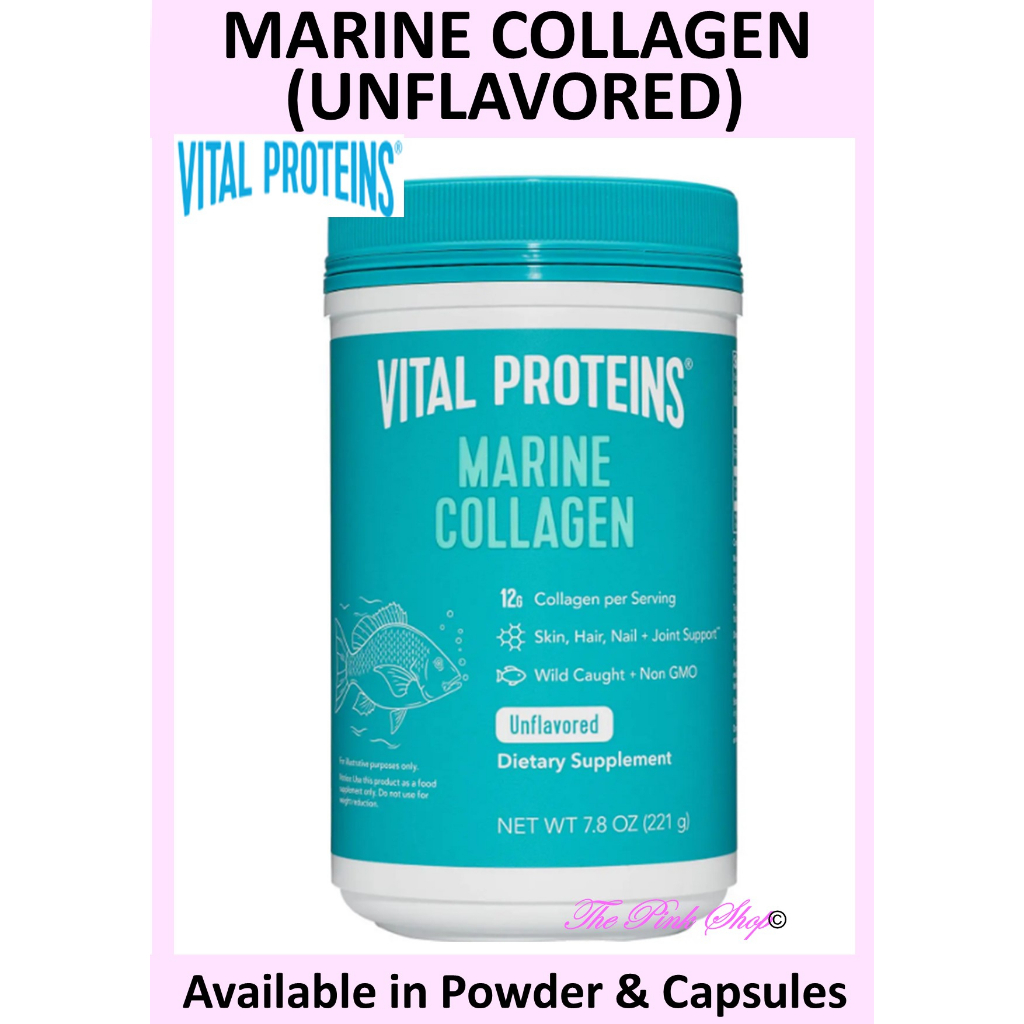 Vital Proteins Marine Collagen Peptides, Wild Caught, Unflavored powder/Capsules