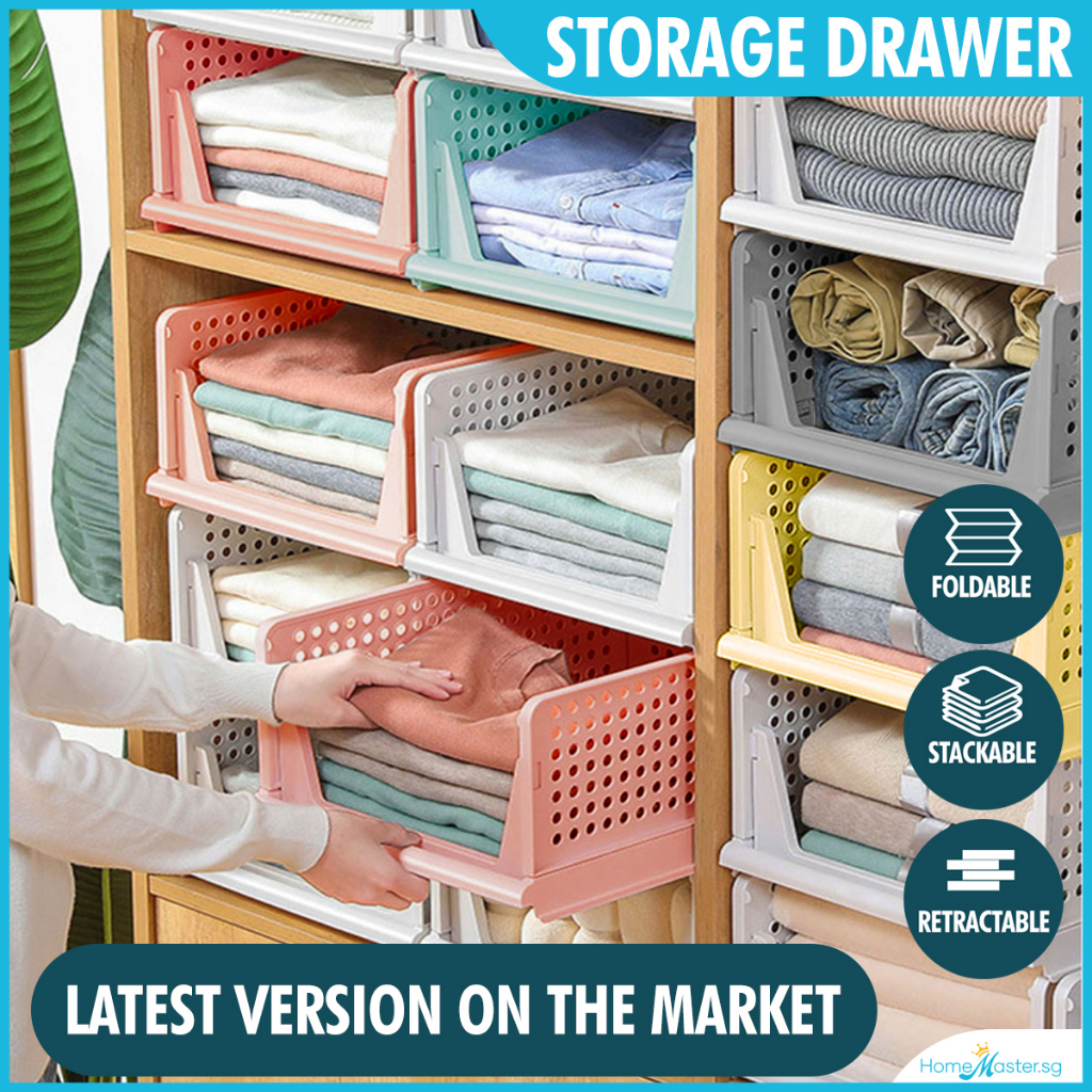 [SG Ready Stock] Modular Retractable Storage Drawer/Wardrobe Organizer ...