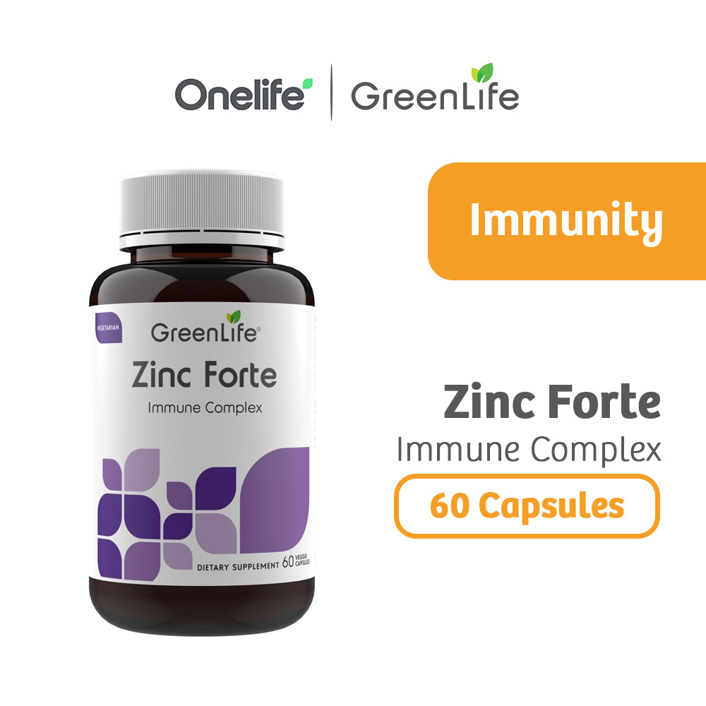 GreenLife Zinc Forte with Vitamins B6, C & D 60 Veggie Capsules