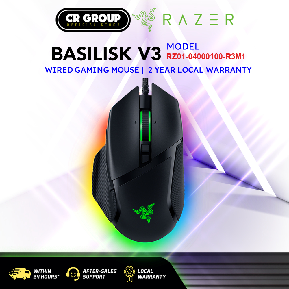 Razer Basilisk V3 Customizable Ergonomic Wired PC Gaming Mouse