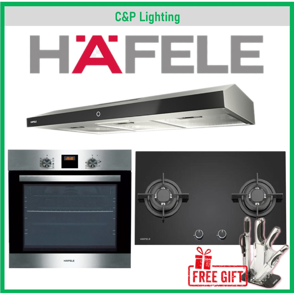 (Hood + Hob + Oven Bundle) Hafele 80cm 2 Burner Cooker Hob + 90cm