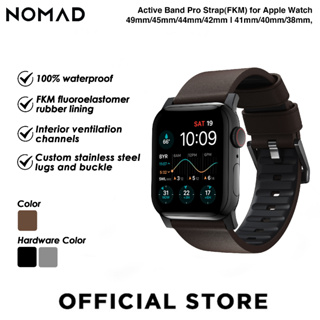 NOMAD Active Band Pro Waterproof Leather Strap(FKM) for Apple Watch Series  1-9 SE, Ultra & Ultra 2 49mm/45mm/44mm/42mm