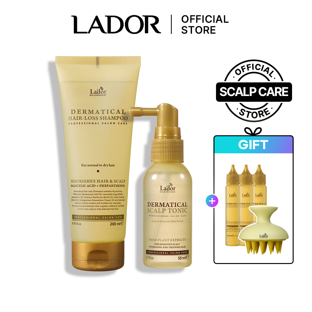 [LADOR] Dermatical Hair-Loss Set (Shampoo 200ml, Scalp Tonic 50ml+ Free ...