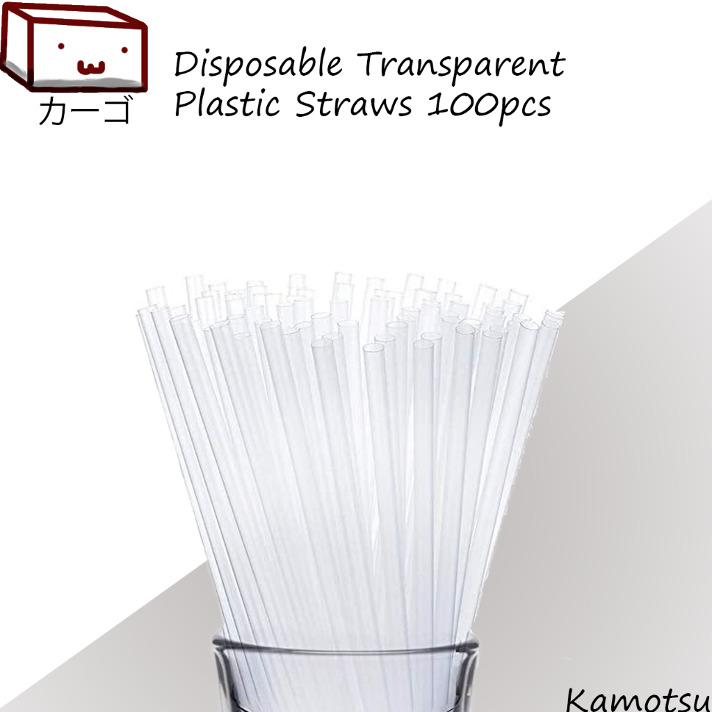 🔥SG Wholesale🔥 Transparent Plastic Straw Disposable Drink Party Beer ...