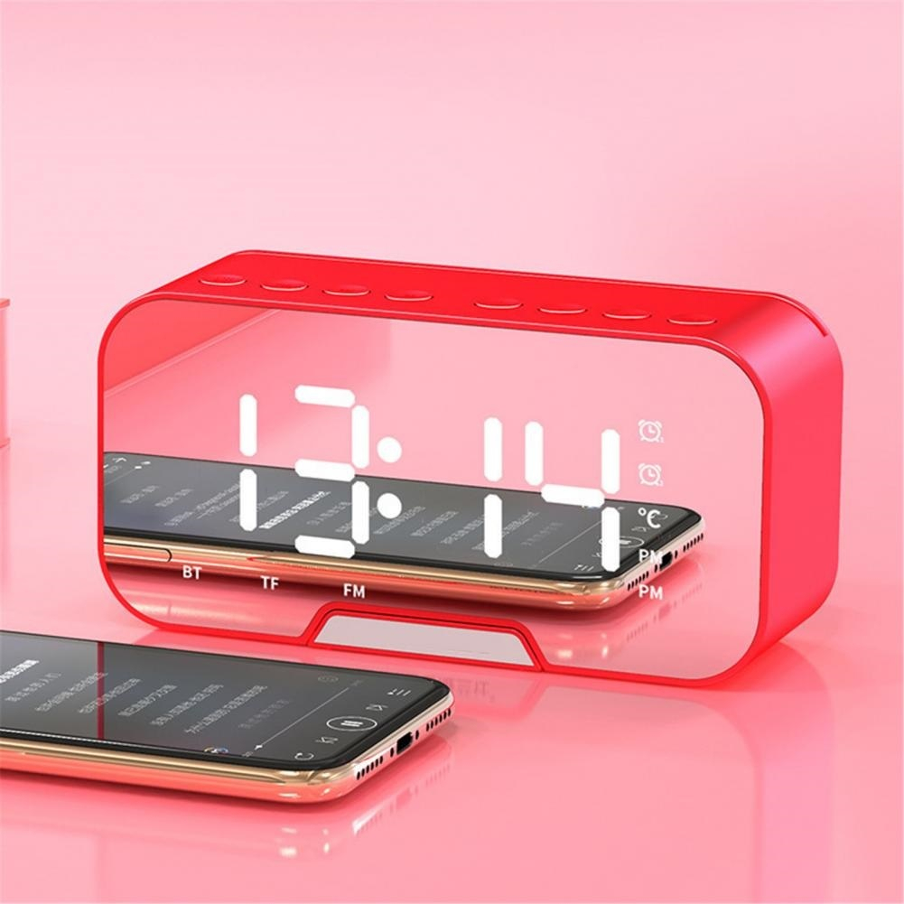 Mirror Alarm Clock LED Digital Clock Bluetooth Speaker With Radio LED