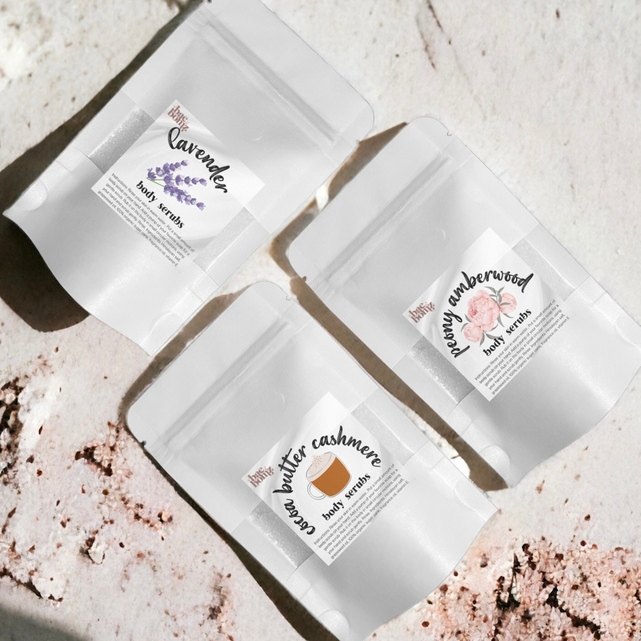 BODY SCRUB SAMPLE 50g Body Scrubs use Natural Organic Vegan