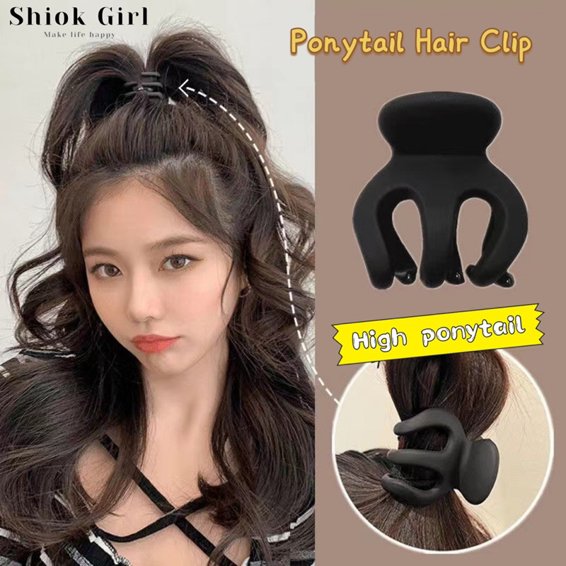 Singapore] Frosted Pumpkin Grab Clip High Ponytail Hair Clip Fixed