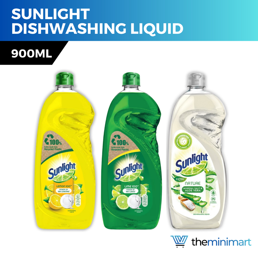 Sunlight Dishwashing Liquid 900ml - Power Of 100 Lemon / Lime / Mineral ...