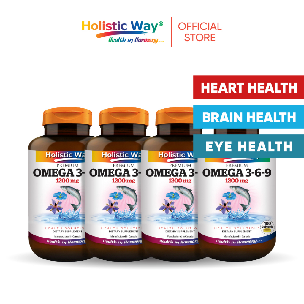 [Bundle of 4] Holistic Way Premium Fish Oil Omega 369 1200mg (100