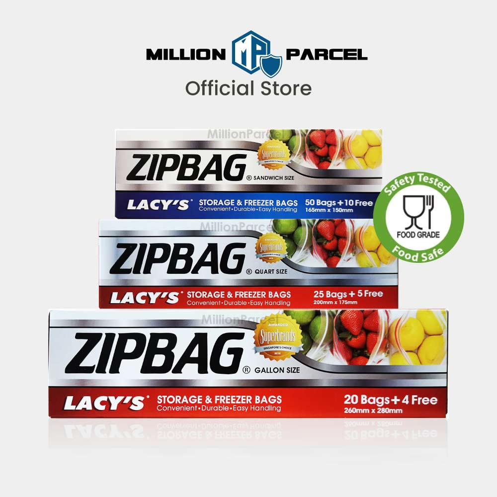 LACY'S ZIPBAG Storage & Freezer Bags Ziplock Bag for food Small