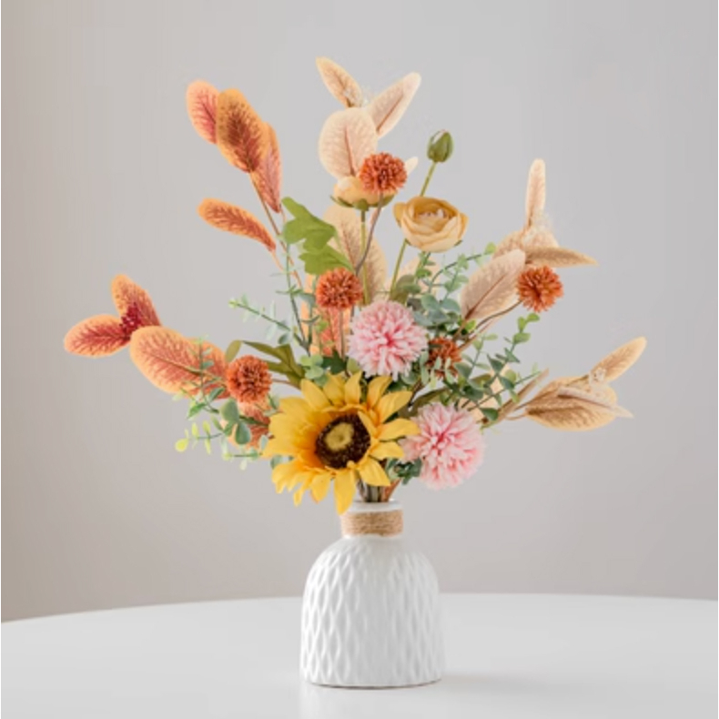 2023 Luxury Floral plant Pot | Artificial Potted Flower/Flowers with Small Ceramic Vase Fake Plants