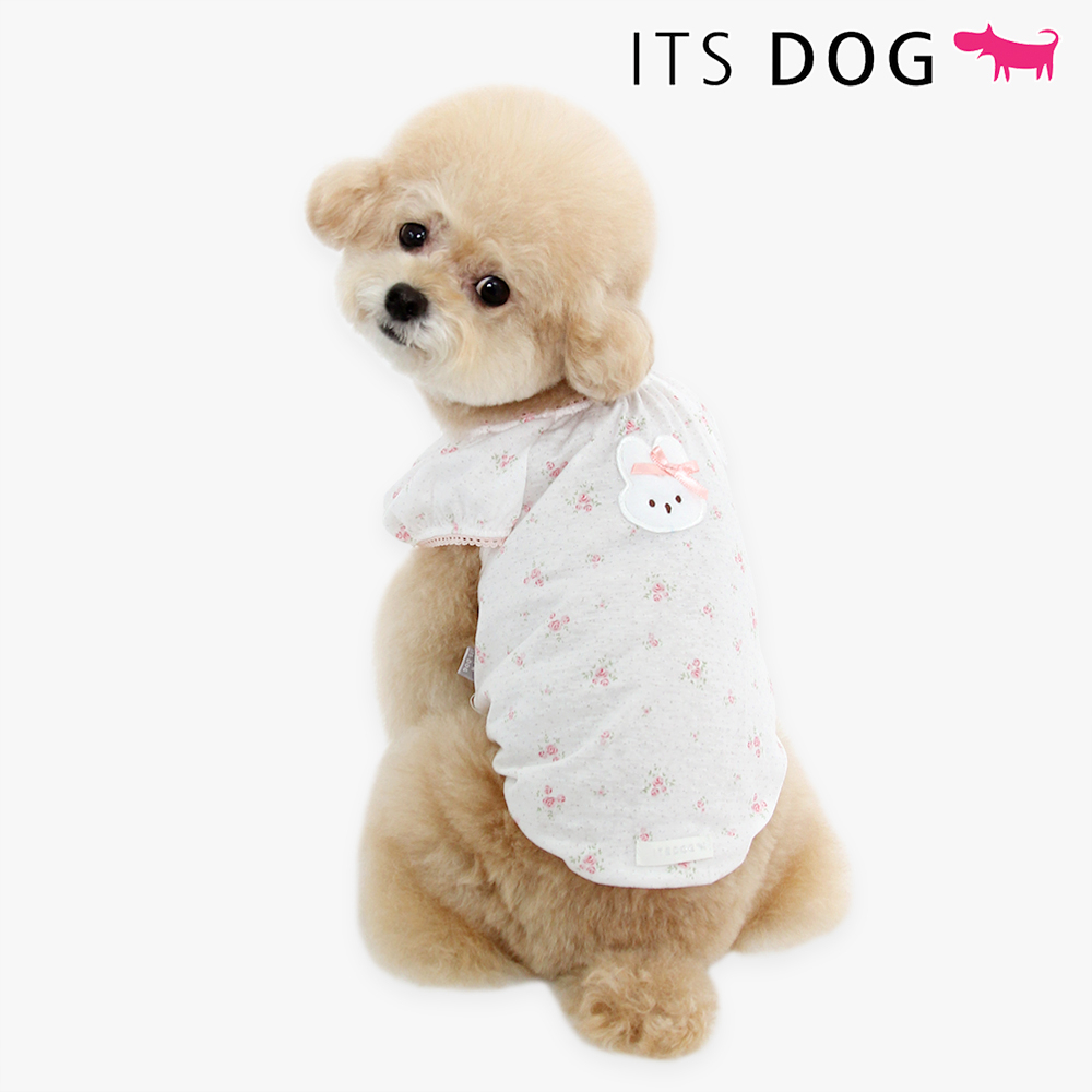 [DOG CLOTHES MADE IN KOREA] ITSDOG Flower Bunny Puff TShirt (1 Color