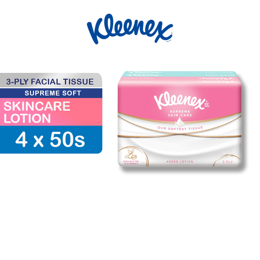 Kleenex Soft Pack Facial Tissue Paper 4x50sheets | Shopee Singapore