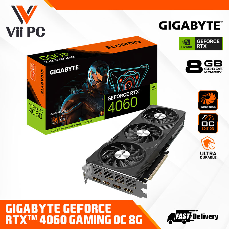 GIGABYTE NIVIDIA GeForce RTX 4060 RTX4060 GAMING OC 8GB GDDR6 DLSS 3 ...