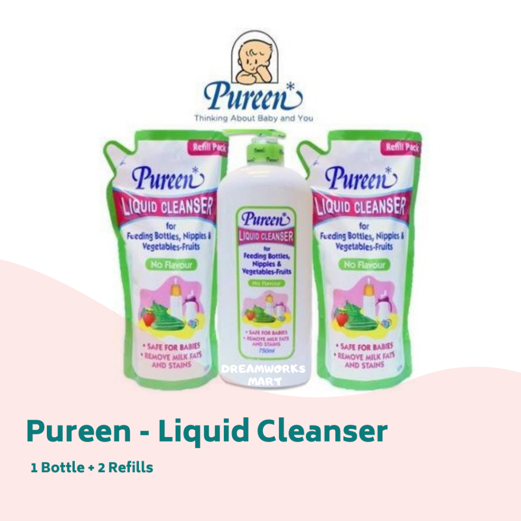 [Bundle Of 3] Pureen Liquid Cleanser No Flavour 1x750ml Bottle And ...