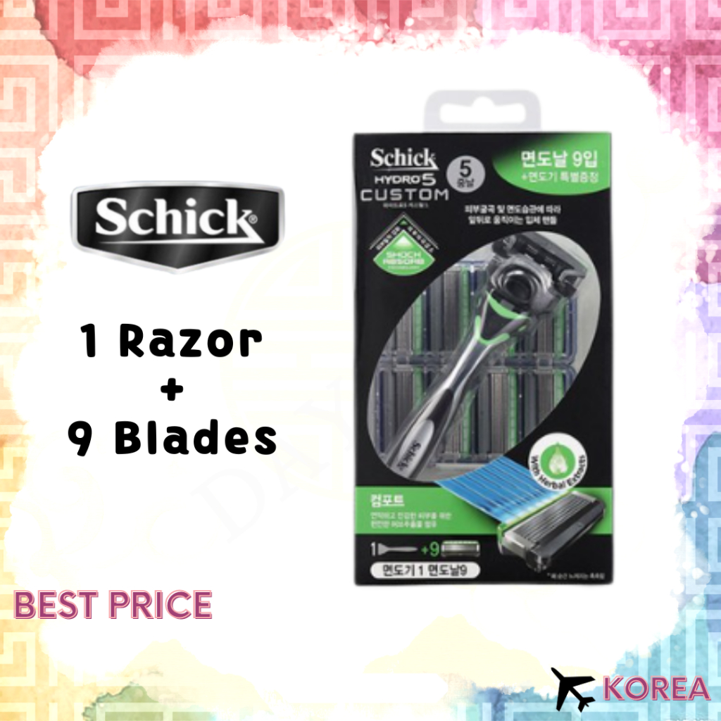 Schick Hydro 5 Custom Comfort 9 Blades + 1 Razor / Men's Grooming ...