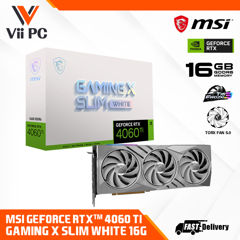 Msi Geforce Rtx™ 4060 Ti Rtx4060 Ti Rtx 4060ti Gaming X Slim White 16g Graphic Card Shopee 1910