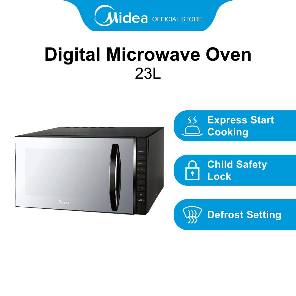 Midea AM823ABV Black Digital Microwave Oven, 23L | Shopee Singapore