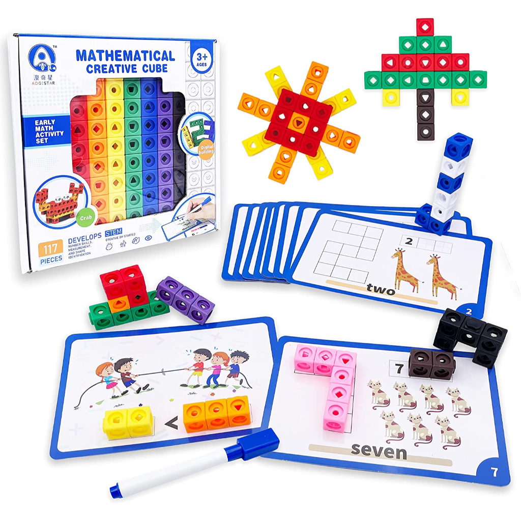 🌟 SG LOCAL STOCK 🌟 Math Linking Cubes Activity Cards Children Toy Kids ...
