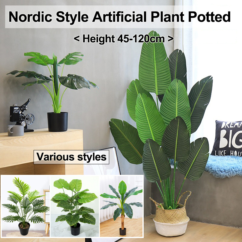 Specool® 45-120cm Nordic Style Artificial Plant Potted Fake Tree Flower Imitation Plants Home Office Hotel Decoration