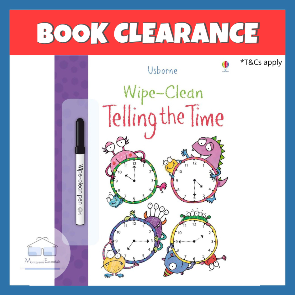 (Telling the Time) Usborne Wipe Clean Book Children Early Educational ...