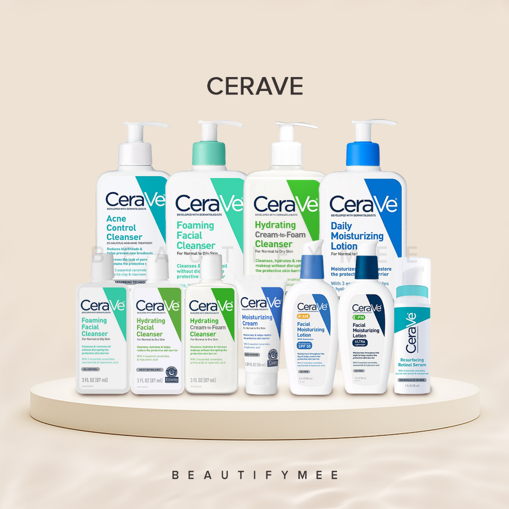 Cerave Cleanser (hydrating, Foaming, Renewing Sa), Lotion (daily, Am 