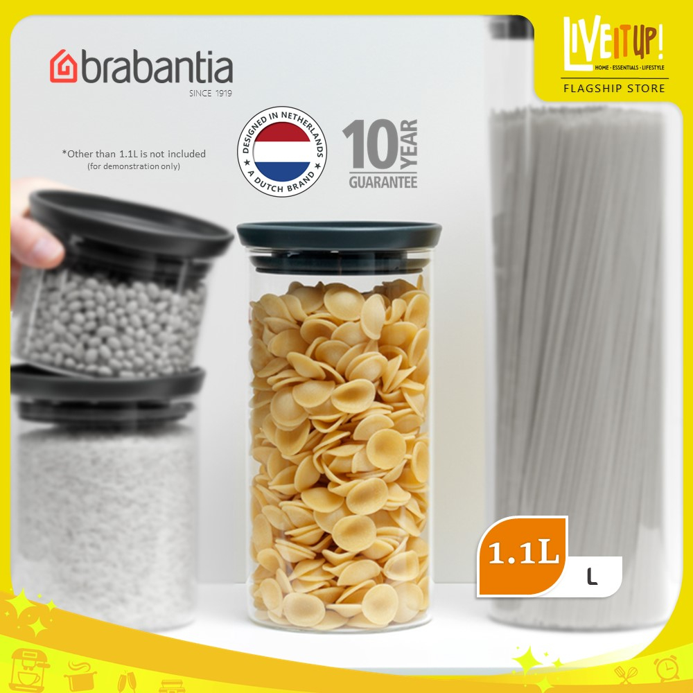 Brabantia stackable best sale glass jar