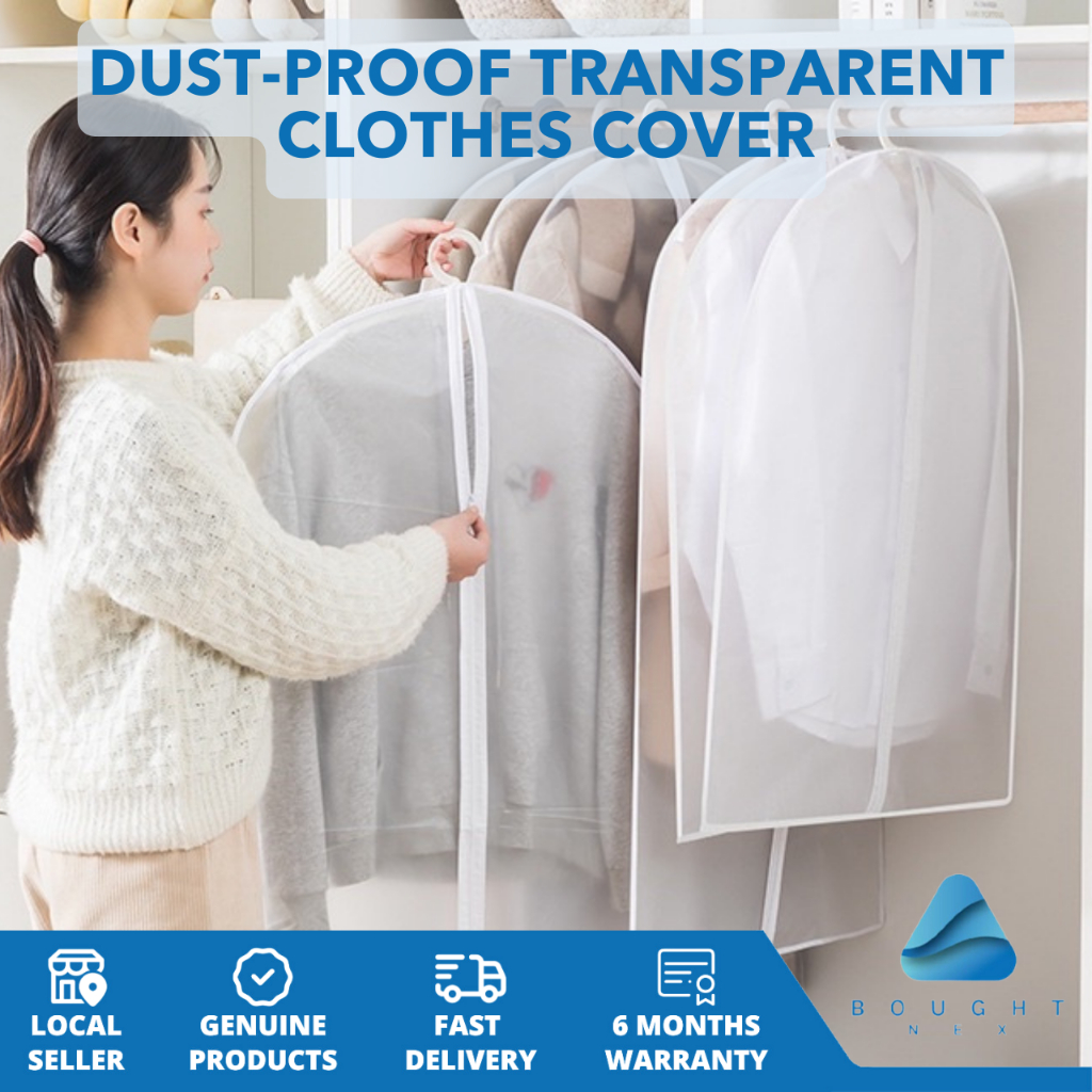 Clothes Dust Cover Transparent Dress Covers Cloth Hanging Washable Dust