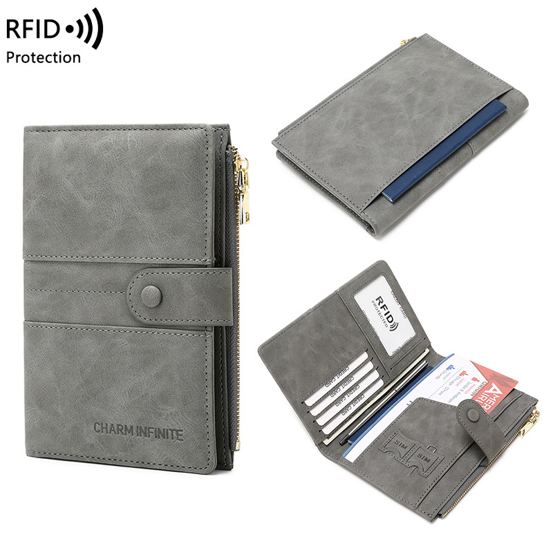 Passport Holder RFID Anti-Theft Travel Wallet Passport pouch ...