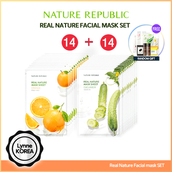 Nature Republic Real Nature Sheet Mask X28 (2kinds=14+14)/ Facial Mask