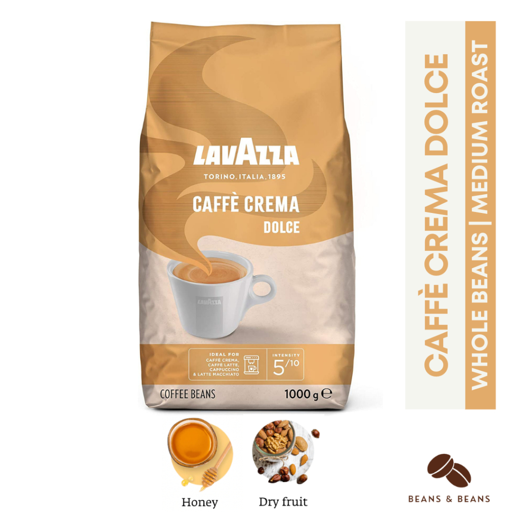 NEW! Lavazza Caffè Crema Dolce Medium Roast Whole Beans (1KG) | Shopee ...