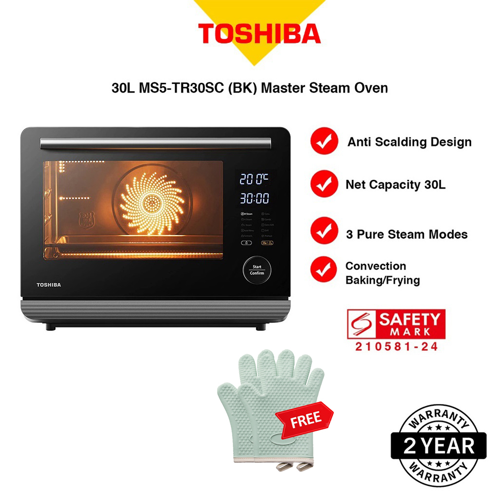 Toshiba 30L MS5TR30SC (BK) Master Steam Oven (Black), 3 Pure Steam