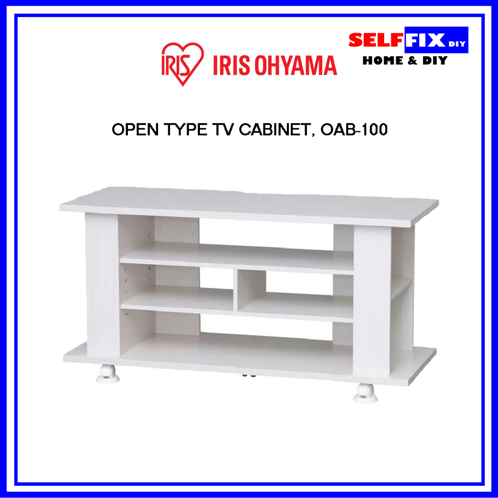 Iris Ohyama Open Type TV White / Brown / Black Oak (OAB100