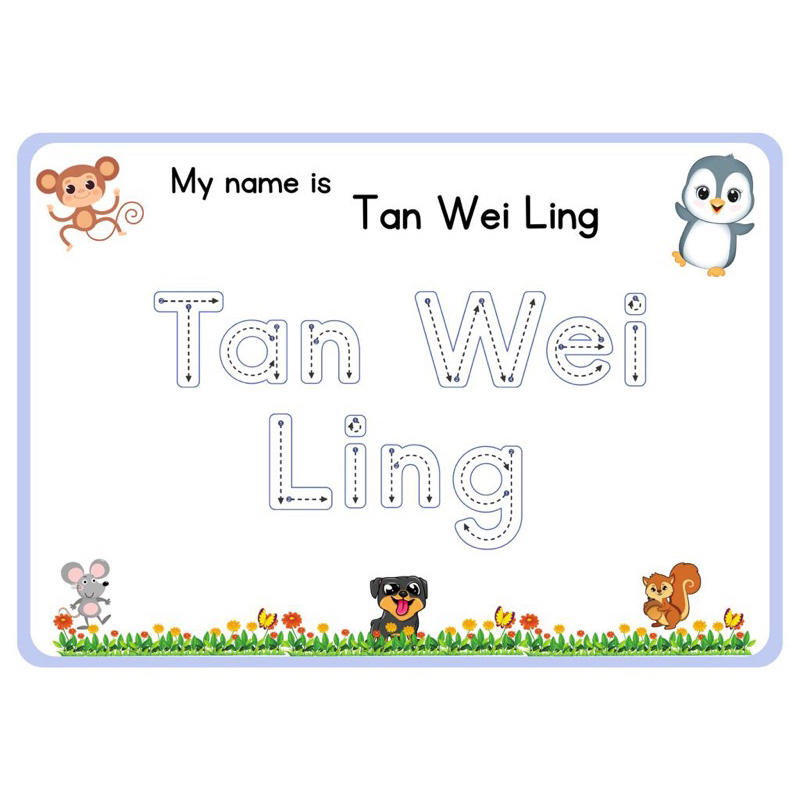 Tracing Name Kids Learning Rewritable Line Tracing on dotted lines