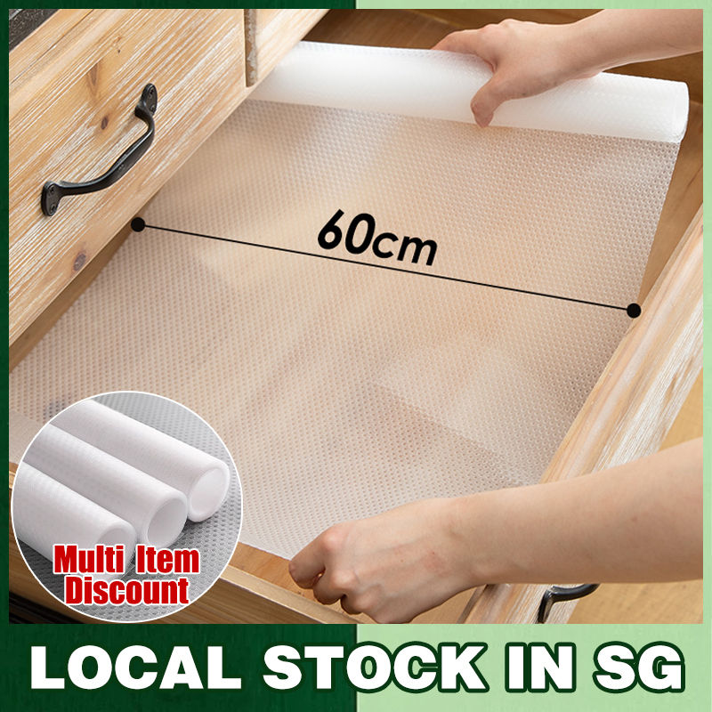 SG Stock Thicker Non Slip Drawer Mat Plastic Shelf Liner Pad