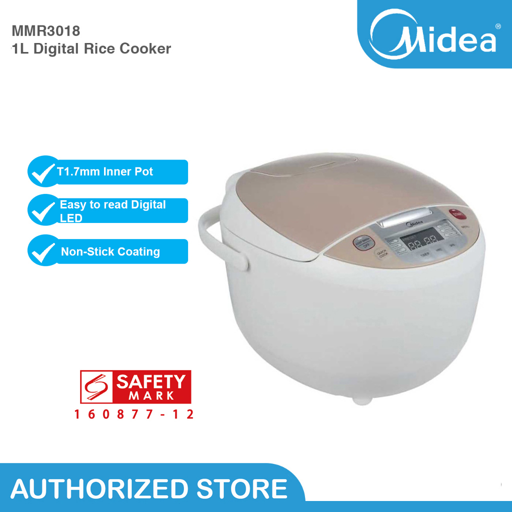 Midea 1L MMR3018 Digital Rice Cooker, Smart Temperature Sensor