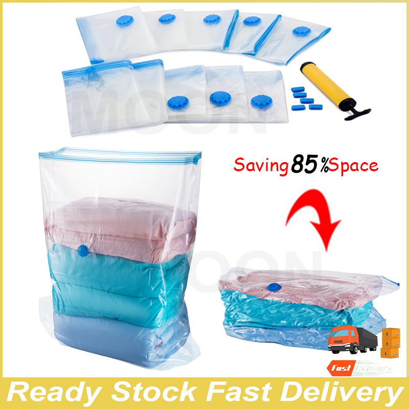 🇸🇬 STOCK Vacuum Storage Bag Compression For Clothes Sealer Packing Bag Travel Vaccum Ziplock