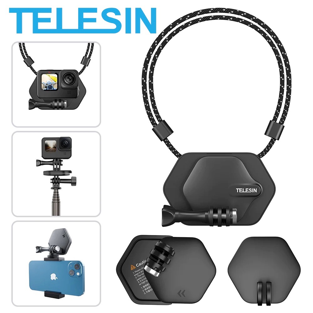 TELESIN Magnetic Lanyard Pendant Chest Strap Mount + Nano Sticker Kit ...