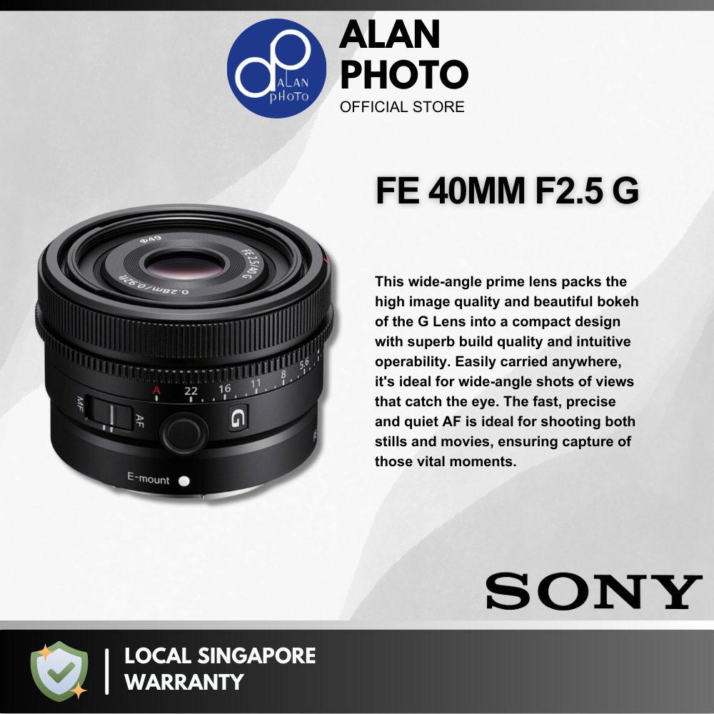 Sony FE 40mm F2.5 G Lens [SEL40F25G] For Sony FE | Sony Singapore