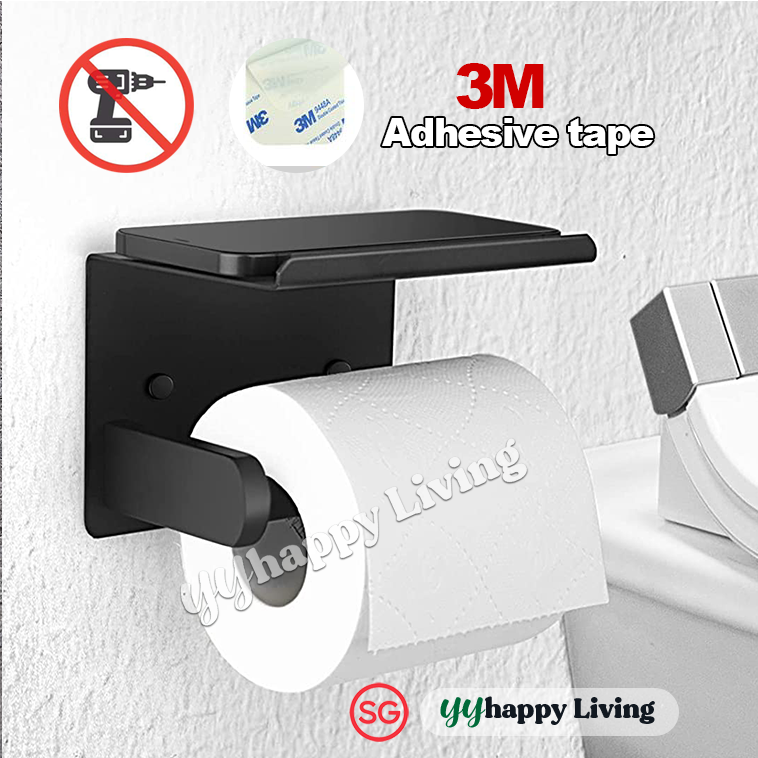 [sg Seller]3m Adhesive Toilet Roll Holder No Drill Bathroom Paper