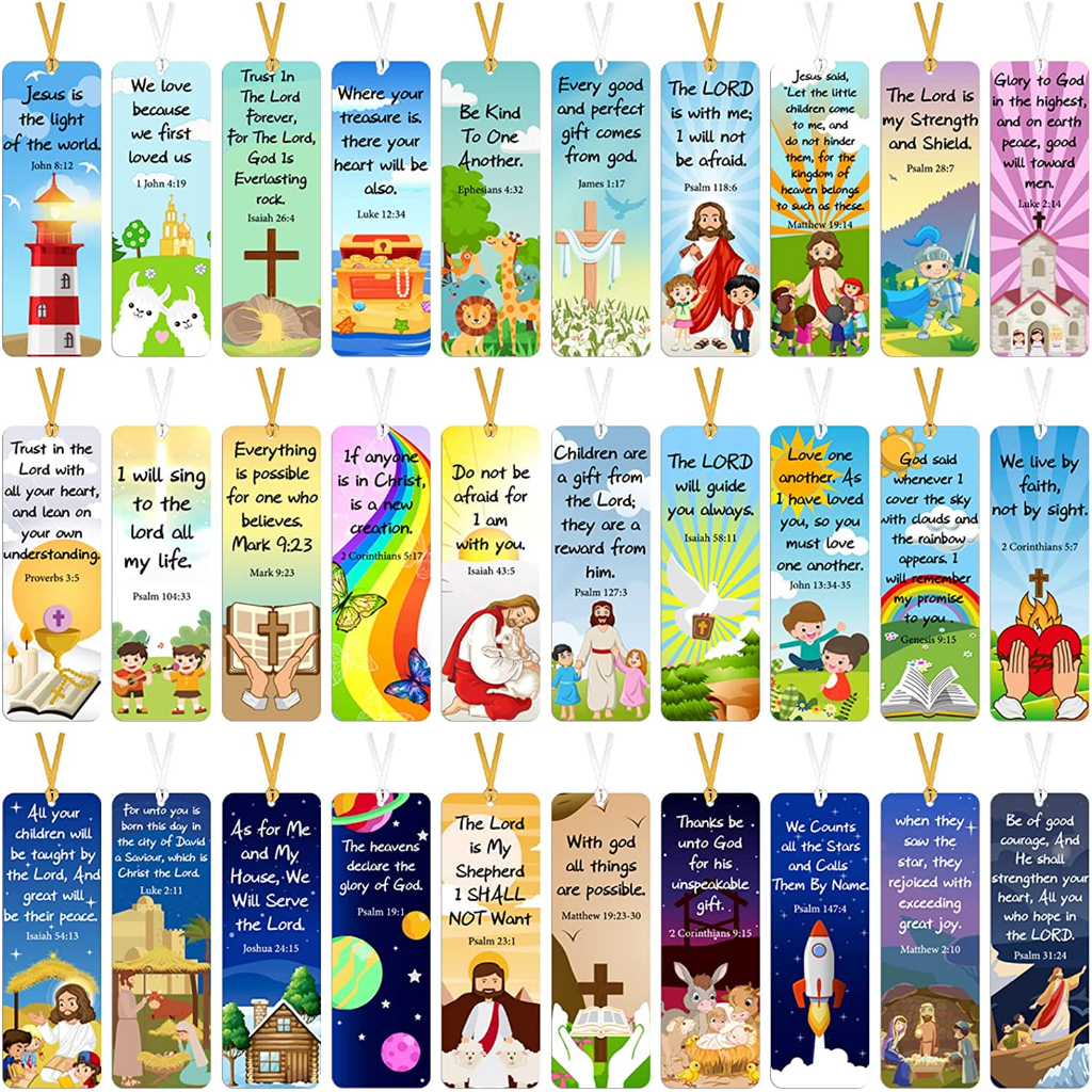 10 Pack Christian Bookmarks for Kids Christian Gifts for Kids Bible ...