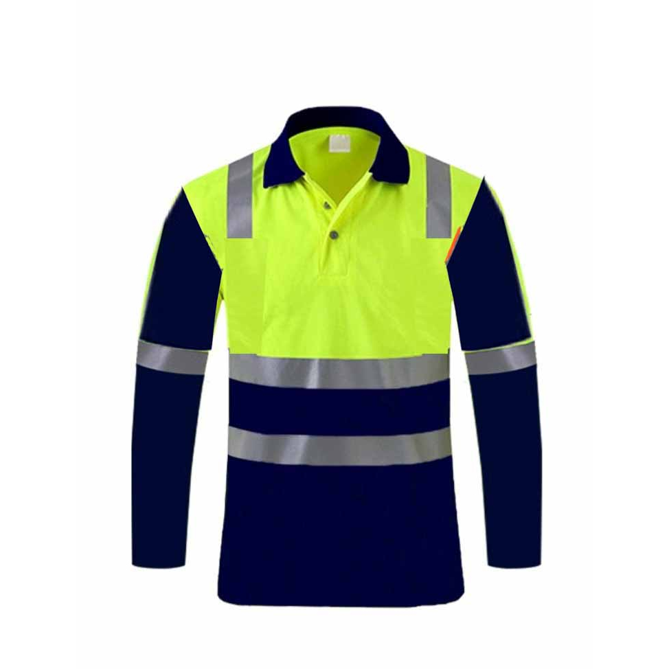 Safety Quick Dry Mircofibre Polo Shirt with reflective Hi vis 160gsm ...
