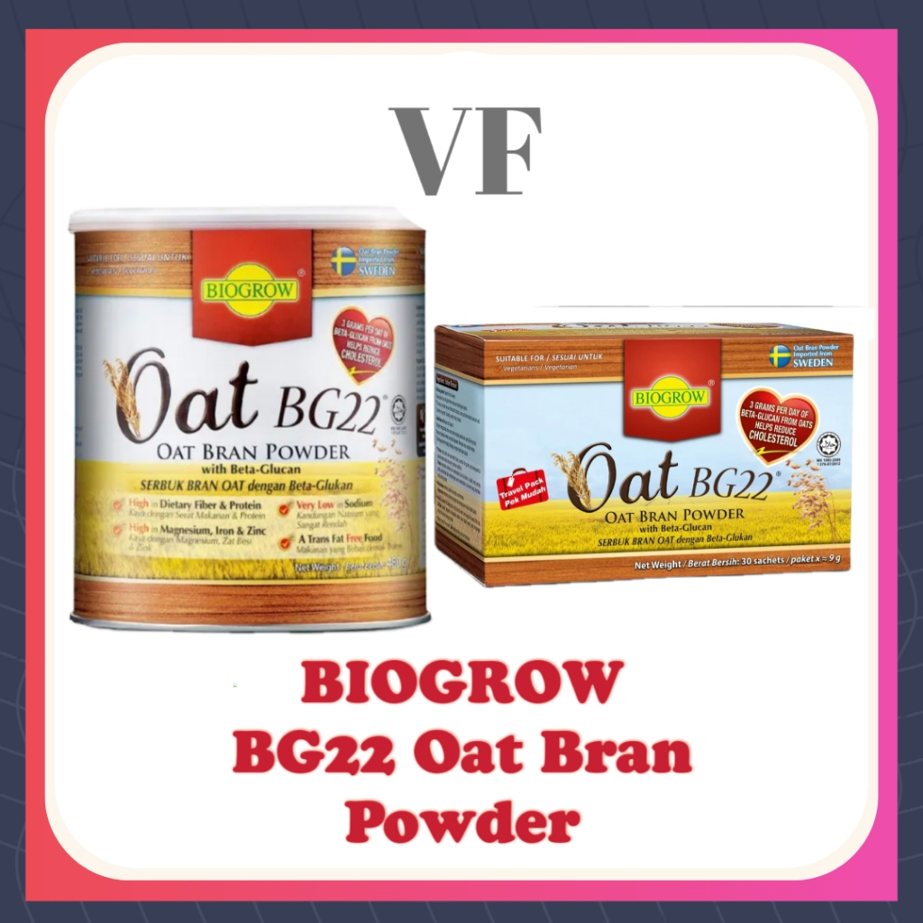 BIOGROW OAT BG22 480g & POWDER SACHET 30's (REDUCE CHOLESTEROL ...