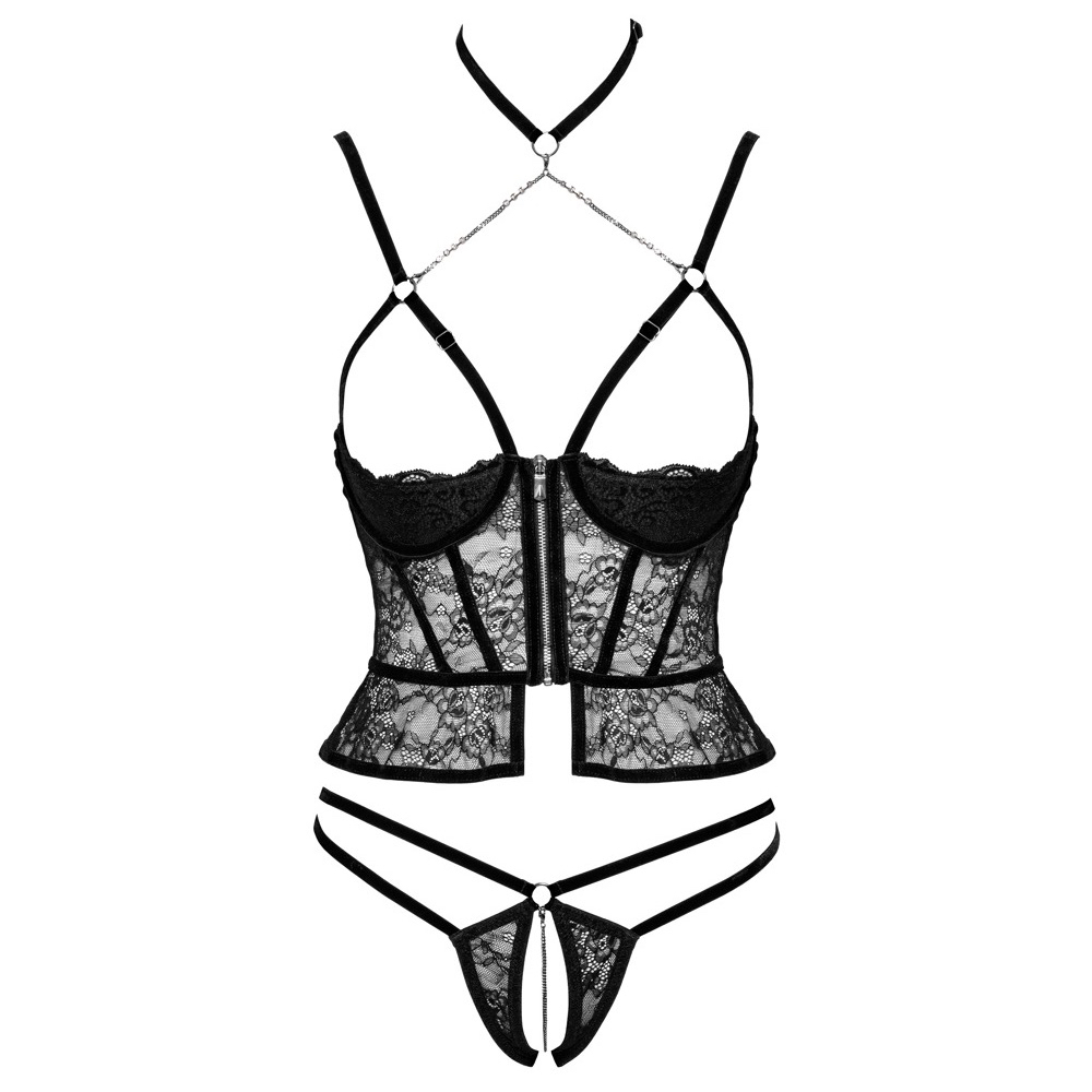 Abierta Fina Longline Bra and Crotchless String (3 Sizes Available ...