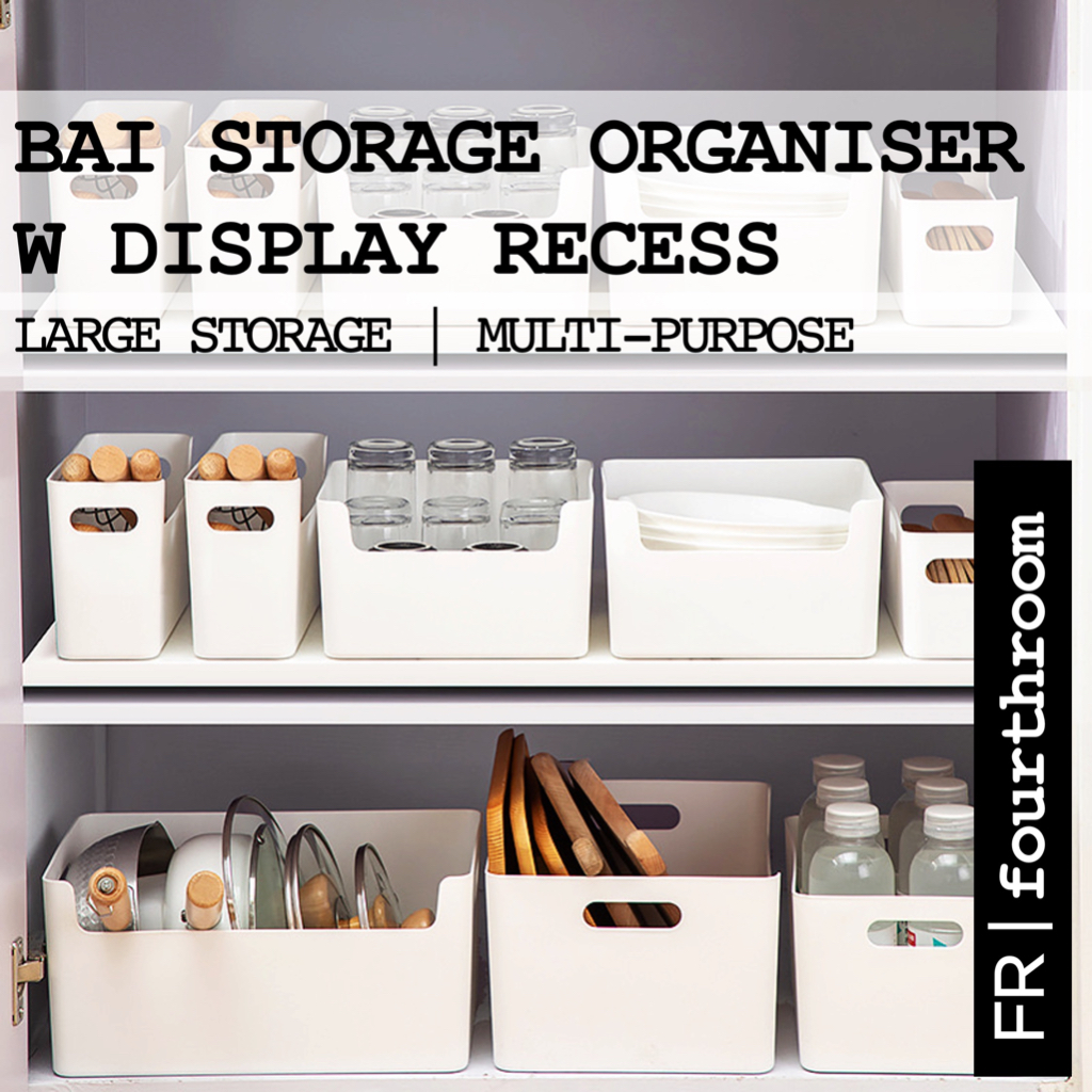 BAI Storage Box Organiser w Display Recess & Handle Large